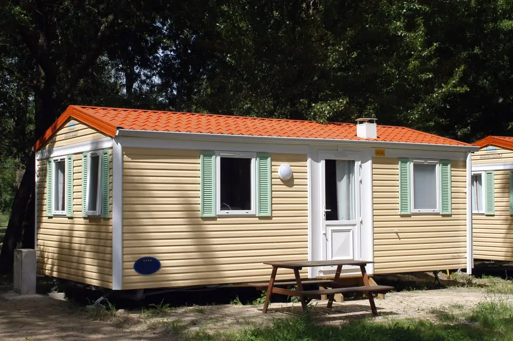 Mobile-home in a camp-site